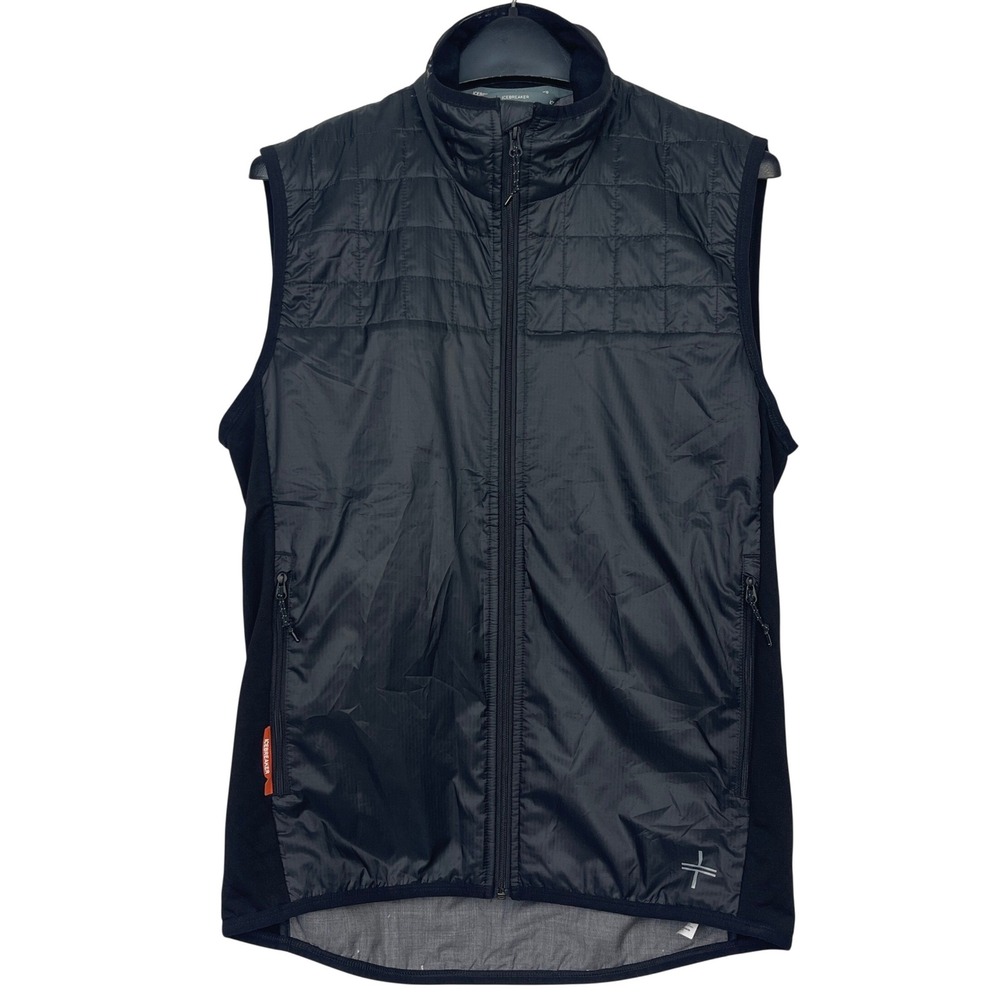 Icebreaker MerinoLOFT Wool Vest Mens Small Black Full Zip Insulated 101458001